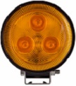 Round Amber LED Spot Light, 10-30V, 1.4-.07 AMP, 1440 LM, 3.54" x 4.17" x 1.85"