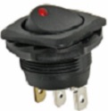 SPST On-Off LED Red Lighted Ro
